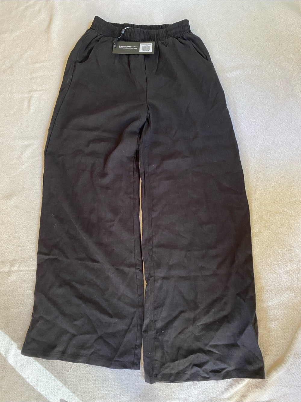 White Fox Boutique Black Wide-Leg Women's Pants
